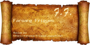 Farsang Frigyes névjegykártya